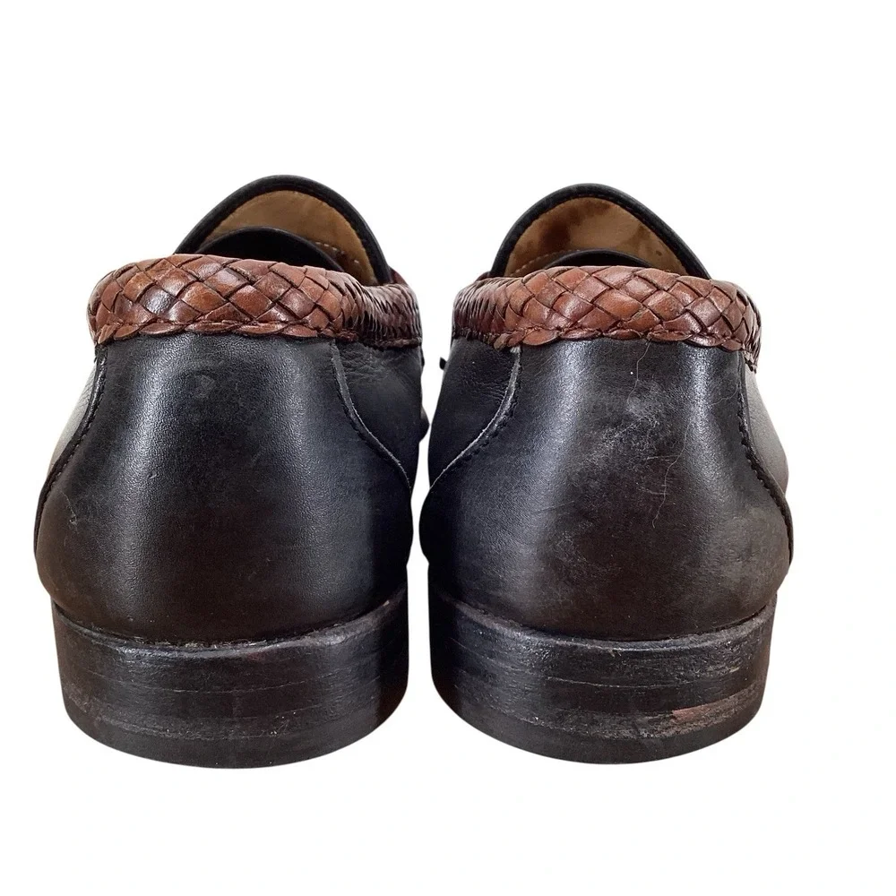Allen Edmonds‎ Newcastle Braided Accent Leather Black Brown Men's Sz 8.5 D